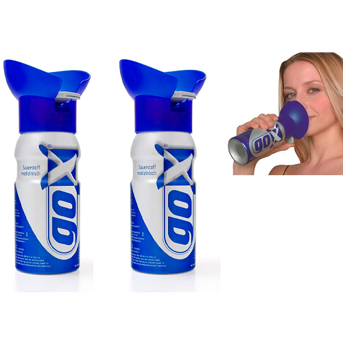 PACK de 2 latas de marca oxígeno 4 litros - latas de la respiración de oxígeno puro - GOX